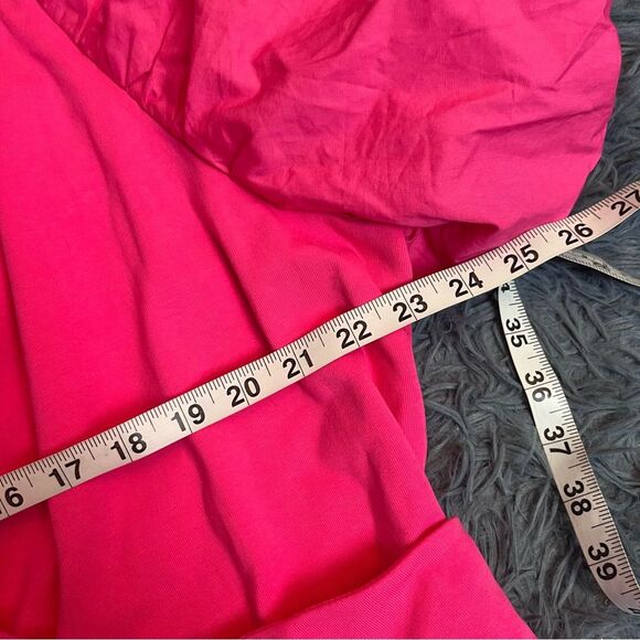 Anthropologie Maeve Barbie Pink Puff Puffy Sleeves Wrap Style Top Size 3X - Picture 5 of 7